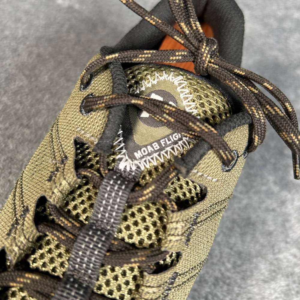Merrell Moab Flight Mens 8 Trail Running Shoes Olive Camo J067441 Vibram Outsole - Picture 10 of 12